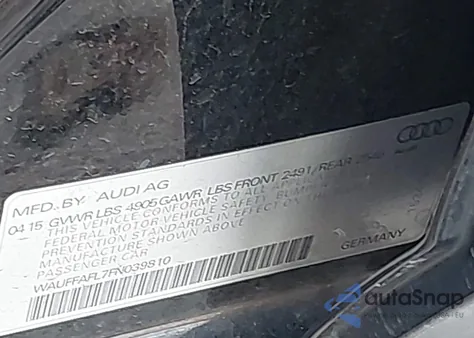 2015 Audi A4 2.0T Premium from USA, damaged, VIN WAUFFAFL7FN039810